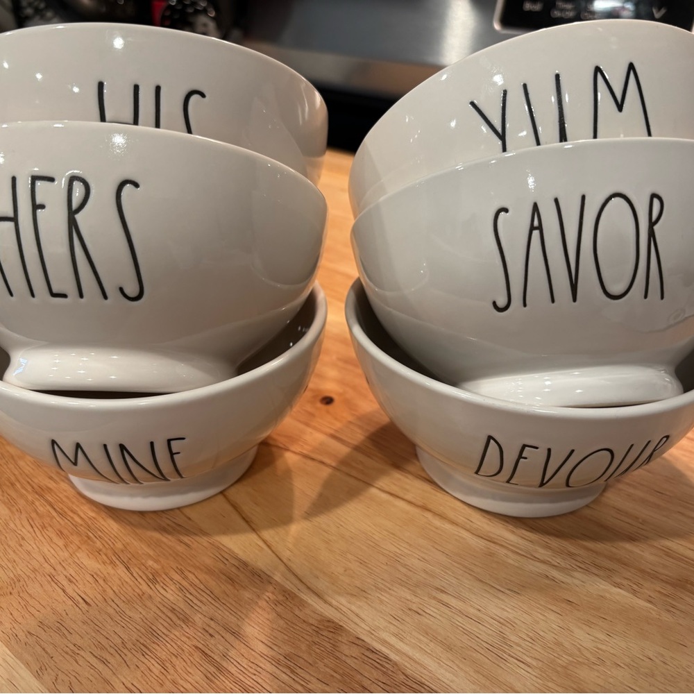 Rae Dunn White Ceramic Bowl Set